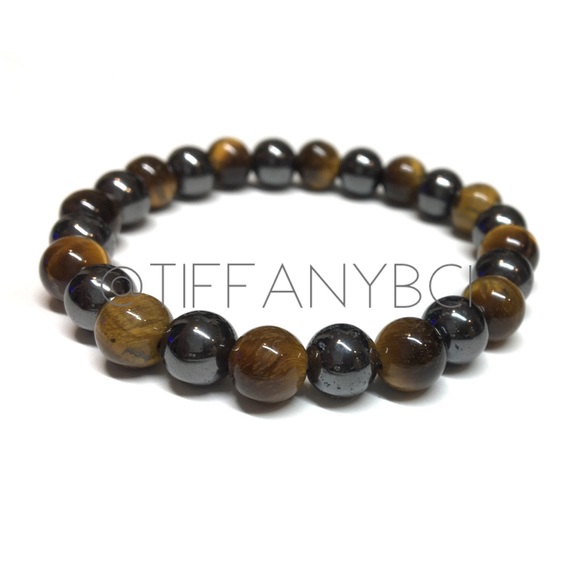 Stone Hematite Tiger Eye Bracelet - Picture 3 of 9